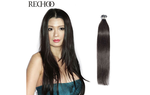 Brazilian I-Tip wavy hair extensions