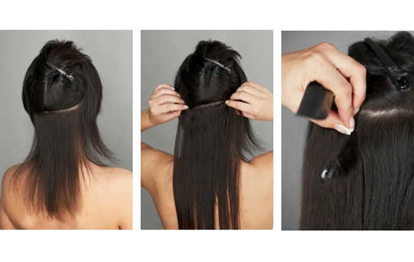 Clips of hair extensions